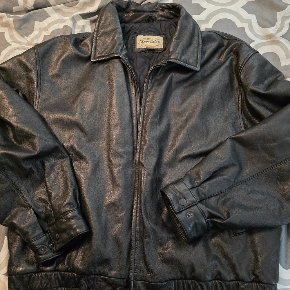 St. Johns Bay Leather Jacket - XL